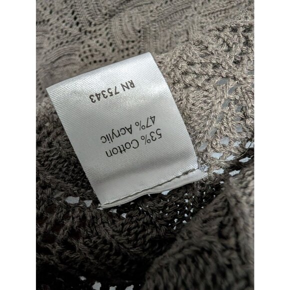 Lineamaglia Italy Duster Cardigan One Button Open Knit Crotchet Womens Size S - Picture 4 of 8